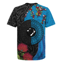 Fiji and New Zealand Together Rugby Jersey Tapa Maori Tattoo mix Tagimoucia and Pohutukawa