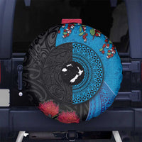 Fiji and New Zealand Together Spare Tire Cover Tapa Maori Tattoo mix Tagimoucia and Pohutukawa