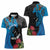 Fiji and New Zealand Together Women Polo Shirt Tapa Maori Tattoo mix Tagimoucia and Pohutukawa