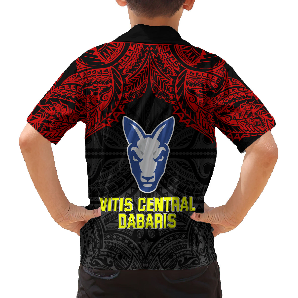 Vitis Central Dabaris Rugby Family Matching Puletasi Dress and Hawaiian Shirt Papua New Guinea Polynesian Tattoo LT03 - Polynesian Pride