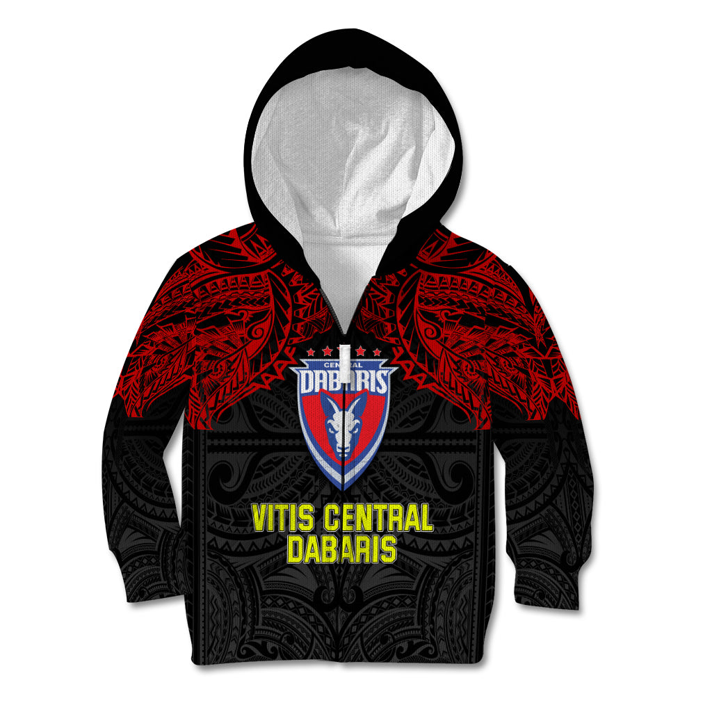 Vitis Central Dabaris Rugby Kid Hoodie Papua New Guinea Polynesian Tattoo LT03 Zip Hoodie Red - Polynesian Pride