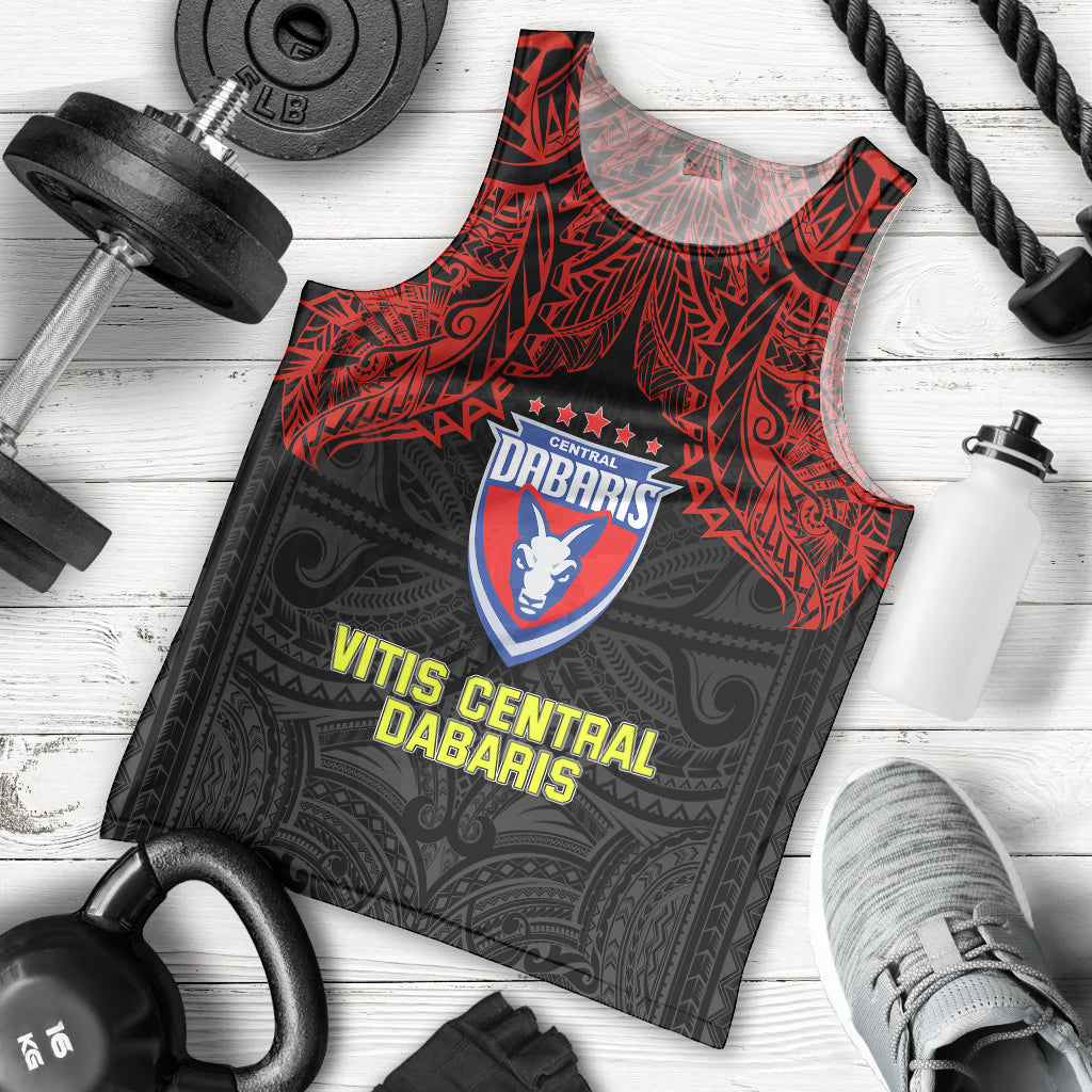 Vitis Central Dabaris Rugby Men Tank Top Papua New Guinea Polynesian Tattoo LT03 Red - Polynesian Pride