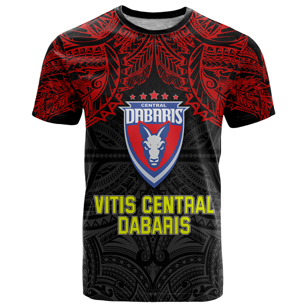 Vitis Central Dabaris Rugby T Shirt Papua New Guinea Polynesian Tattoo LT03 Red - Polynesian Pride