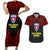 Custom Vitis Central Dabaris Rugby Couples Matching Short Sleeve Bodycon Dress and Hawaiian Shirt Papua New Guinea Polynesian Tattoo LT03 Red - Polynesian Pride