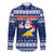 Tokelau Christmas Family Matching Mermaid Dress and Hawaiian Shirt Santa Claus Tokelau Flag and Coat of Arms with Polynesian Pattern LT03 Dad's Shirt - Long Sleeve Blue - Polynesian Pride