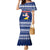 Tokelau Christmas Family Matching Mermaid Dress and Hawaiian Shirt Santa Claus Tokelau Flag and Coat of Arms with Polynesian Pattern LT03 Mom's Dress Blue - Polynesian Pride