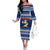 Tokelau Christmas Family Matching Off Shoulder Long Sleeve Dress and Hawaiian Shirt Santa Claus Tokelau Flag and Coat of Arms with Polynesian Pattern LT03 Mom's Dress Blue - Polynesian Pride