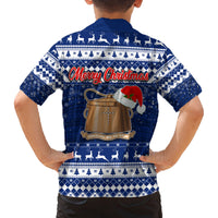 Tokelau Christmas Family Matching Off Shoulder Short Dress and Hawaiian Shirt Santa Claus Tokelau Flag and Coat of Arms with Polynesian Pattern LT03 - Polynesian Pride