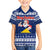 Tokelau Christmas Family Matching Off Shoulder Short Dress and Hawaiian Shirt Santa Claus Tokelau Flag and Coat of Arms with Polynesian Pattern LT03 Son's Shirt Blue - Polynesian Pride