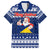 Tokelau Christmas Family Matching Puletasi Dress and Hawaiian Shirt Santa Claus Tokelau Flag and Coat of Arms with Polynesian Pattern LT03 Dad's Shirt - Short Sleeve Blue - Polynesian Pride