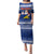 Tokelau Christmas Family Matching Puletasi Dress and Hawaiian Shirt Santa Claus Tokelau Flag and Coat of Arms with Polynesian Pattern LT03 Mom's Dress Blue - Polynesian Pride