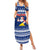 Tokelau Christmas Family Matching Summer Maxi Dress and Hawaiian Shirt Santa Claus Tokelau Flag and Coat of Arms with Polynesian Pattern LT03 Mom's Dress Blue - Polynesian Pride