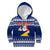 Tokelau Christmas Kid Hoodie Santa Claus Tokelau Flag and Coat of Arms with Polynesian Pattern LT03 Hoodie Blue - Polynesian Pride