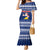 Tokelau Christmas Mermaid Dress Santa Claus Tokelau Flag and Coat of Arms with Polynesian Pattern LT03 Women Blue - Polynesian Pride