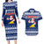 Personalised Tokelau Christmas Couples Matching Long Sleeve Bodycon Dress and Hawaiian Shirt Santa Claus Tokelau Flag and Coat of Arms with Polynesian Pattern LT03 Blue - Polynesian Pride