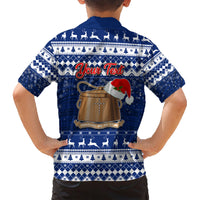 Personalised Tokelau Christmas Family Matching Short Sleeve Bodycon Dress and Hawaiian Shirt Santa Claus Tokelau Flag and Coat of Arms with Polynesian Pattern LT03 - Polynesian Pride