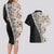 Tukenny Pattern Fijian War Clubs Mix Tapa Tribal Couples Matching Long Sleeve Bodycon Dress and Hawaiian Shirt LT03 - Polynesian Pride