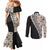 Tukenny Pattern Fijian War Clubs Mix Tapa Tribal Couples Matching Mermaid Dress and Long Sleeve Button Shirt LT03 - Polynesian Pride