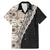 Tukenny Pattern Fijian War Clubs Mix Tapa Tribal Family Matching Mermaid Dress and Hawaiian Shirt LT03 Dad's Shirt - Short Sleeve Beige - Polynesian Pride