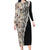 Tukenny Pattern Fijian War Clubs Mix Tapa Tribal Long Sleeve Bodycon Dress LT03 Long Dress Beige - Polynesian Pride