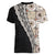 Tukenny Pattern Fijian War Clubs Mix Tapa Tribal Women V Neck T Shirt LT03 - Polynesian Pride