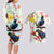 New Zealand Pohutukawa Tui Bird Couples Matching Long Sleeve Bodycon Dress and Hawaiian Shirt Kowhai Version LT03 - Polynesian Pride