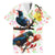 New Zealand Pohutukawa Tui Bird Family Matching Long Sleeve Bodycon Dress and Hawaiian Shirt Kowhai Version LT03 Dad's Shirt - Short Sleeve White - Polynesian Pride