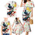 New Zealand Pohutukawa Tui Bird Family Matching Mermaid Dress and Hawaiian Shirt Kowhai Version LT03 - Polynesian Pride