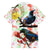 New Zealand Pohutukawa Tui Bird Family Matching Off Shoulder Long Sleeve Dress and Hawaiian Shirt Kowhai Version LT03 - Polynesian Pride