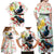 New Zealand Pohutukawa Tui Bird Family Matching Off Shoulder Maxi Dress and Hawaiian Shirt Kowhai Version LT03 - Polynesian Pride