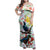 New Zealand Pohutukawa Tui Bird Family Matching Off Shoulder Maxi Dress and Hawaiian Shirt Kowhai Version LT03 Mom's Dress White - Polynesian Pride