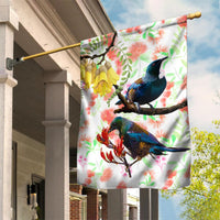 New Zealand Pohutukawa Tui Bird Garden Flag Kowhai Version LT03 House Flag White - Polynesian Pride