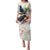 New Zealand Pohutukawa Tui Bird Puletasi Kowhai Version LT03 Long Dress White - Polynesian Pride