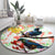 New Zealand Pohutukawa Tui Bird Round Carpet Kowhai Version LT03 - Polynesian Pride