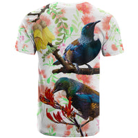 New Zealand Pohutukawa Tui Bird T Shirt Kowhai Version LT03 - Polynesian Pride