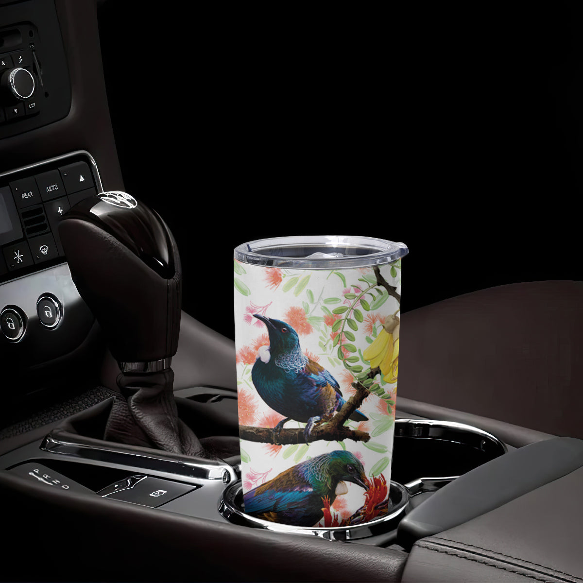 New Zealand Pohutukawa Tui Bird Tumbler Cup Kowhai Version LT03 - Polynesian Pride