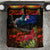 New Zealand ANZAC Day Bedding Set Pohutukawa Flower and Tui Bird LT03 Black - Polynesian Pride