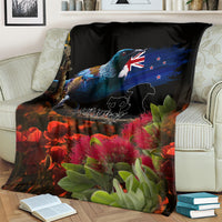 New Zealand ANZAC Day Blanket Pohutukawa Flower and Tui Bird LT03 - Polynesian Pride