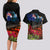 New Zealand ANZAC Day Couples Matching Long Sleeve Bodycon Dress and Hawaiian Shirt Pohutukawa Flower and Tui Bird LT03 - Polynesian Pride