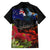 New Zealand ANZAC Day Family Matching Long Sleeve Bodycon Dress and Hawaiian Shirt Pohutukawa Flower and Tui Bird LT03 - Polynesian Pride