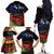 New Zealand ANZAC Day Family Matching Off Shoulder Long Sleeve Dress and Hawaiian Shirt Pohutukawa Flower and Tui Bird LT03 - Polynesian Pride