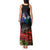 New Zealand ANZAC Day Tank Maxi Dress Pohutukawa Flower and Tui Bird LT03 - Polynesian Pride