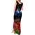 New Zealand ANZAC Day Tank Maxi Dress Pohutukawa Flower and Tui Bird LT03 - Polynesian Pride