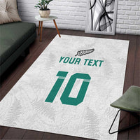 Custom New Zealand Football Area Rug Go All Silver Ferns - Towards World Cup 2026