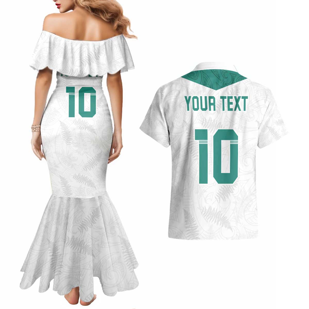 Custom New Zealand Football Couples Matching Mermaid Dress and Hawaiian Shirt Go All Silver Ferns - Towards World Cup 2026