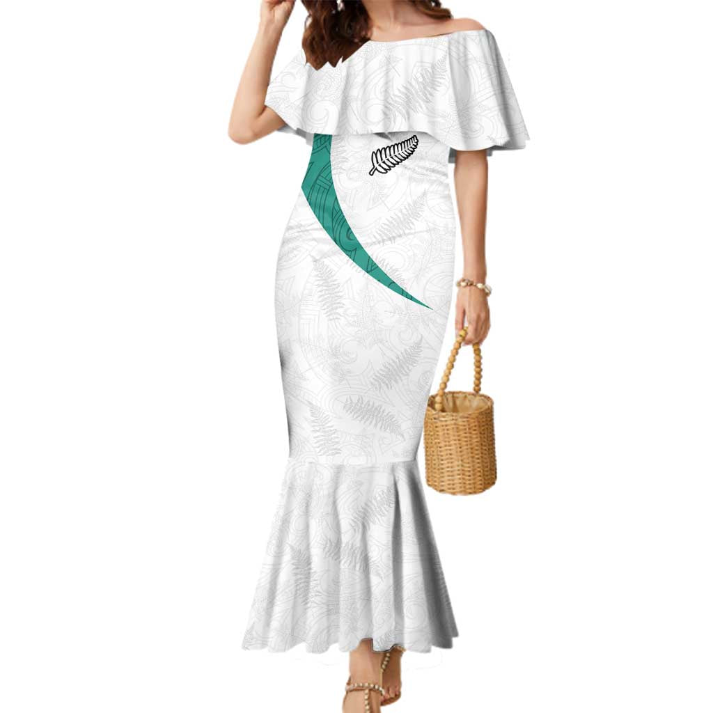 Custom New Zealand Football Family Matching Mermaid Dress and Hawaiian Shirt Go All Silver Ferns - Towards World Cup 2026