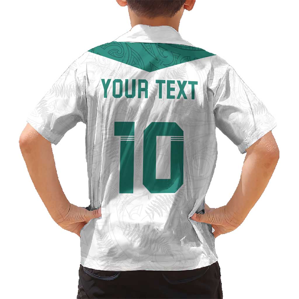 Custom New Zealand Football Kid Hawaiian Shirt Go All Silver Ferns - Towards World Cup 2026