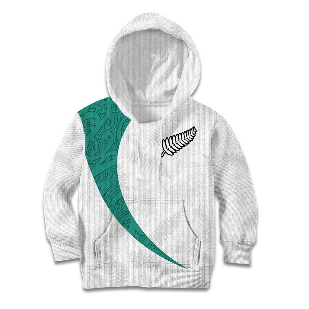 Custom New Zealand Football Kid Hoodie Go All Silver Ferns - Towards World Cup 2026