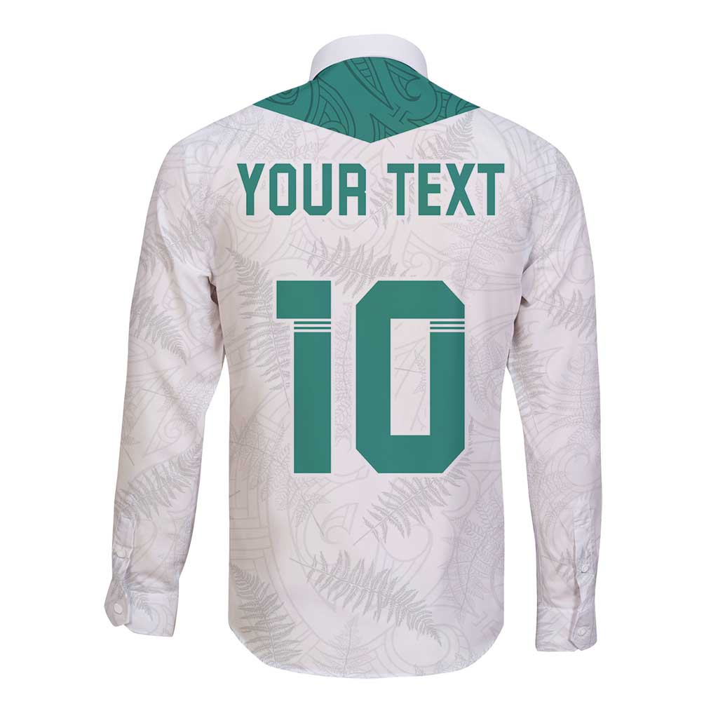 Custom New Zealand Football Long Sleeve Button Shirt Go All Silver Ferns - Towards World Cup 2026