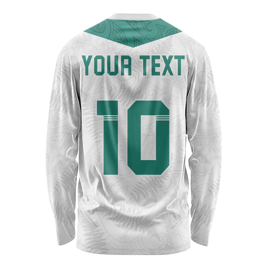 Custom New Zealand Football Long Sleeve Shirt Go All Silver Ferns - Towards World Cup 2026